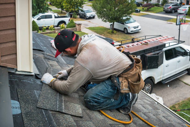 Professional Gutter Installation technician working in Martins Ferry, OH
